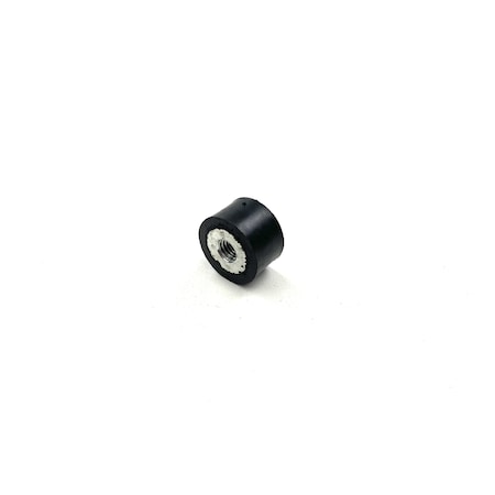 Rubber Vibration Isolator Mount, Female To Female, Metric, Natural Rubber 50A, Zinc-plated Steel